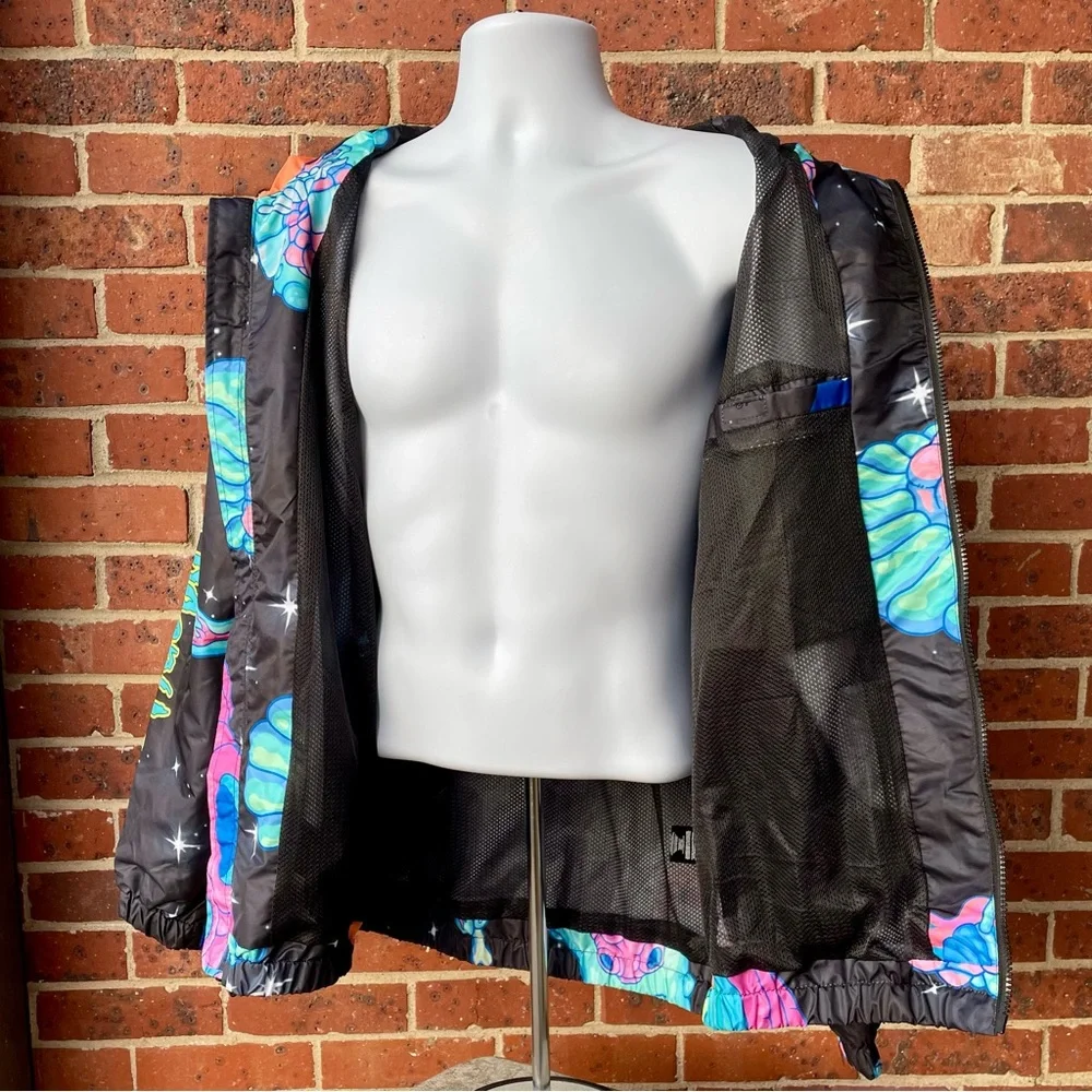 NWT Members Only Adult Swim Rick & Morty Jacket Windbreaker Coat Large Lined